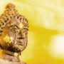 Buddha with golden leaf in Thailand